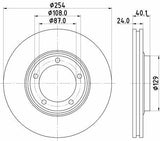 HELLA Pagid Brake Disc Set - Front Ventilated Disks for Hyundai Starex 2.5 TCi — Brake Rotors & Drums