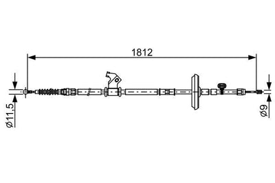 Bosch 1987482503 El Brake Cable Rear Left Opel Astra J 10-15 A20DTH 1812mm — Brake Cables & Hardware