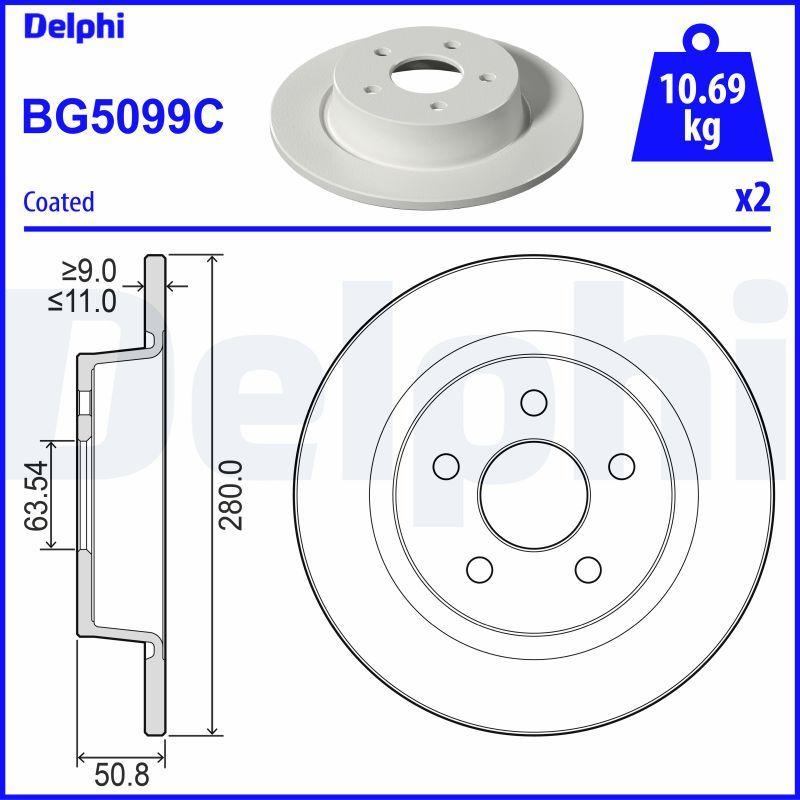 Delphi BG5099C Rear Disc Mirror Set New Connect 14 - 1 Piece — Mirrors