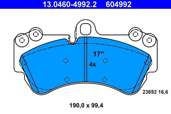 ATE 13.0460-4992.2 Brake Pad Front Touareg 7L 02 > Cayenne 02 > — Brake Pads