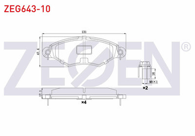 Zegen ZEG643-10 Brake Pad Front Peugeot 206 (2A / C) 1.4 HDi 1998-2006 / 206 (2A / C) 1.6 HDi 1998-2006 / 306 (7 — Brake Pads