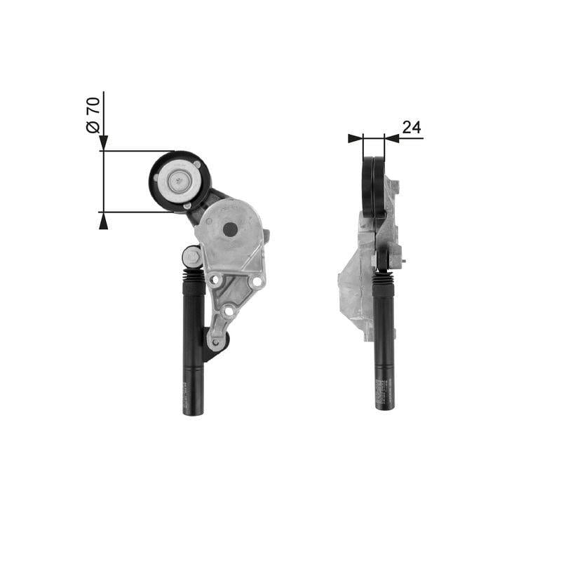 Gates V Belt Tensioner - 99-04 Golf 4, Bora, Caddy 1.9 TDI — Pulleys & Tensioners