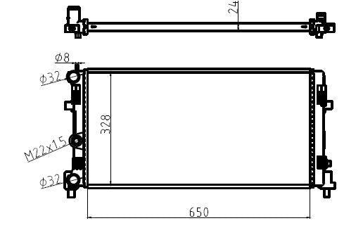 MGA 80418 Su Radiator Brazing-650×328×24 (VW Polo 10-20 Audi A1 11-14 Seat Ibiza 09-17 Skoda Fabia 11-15) — Radiators & Fans