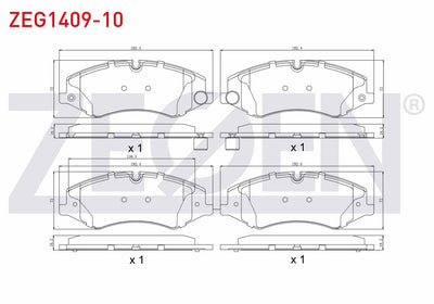 Zegen ZEG1409-10 Brake Pad Front Land Rover Discovery IV (La) 3.0 TD 4X4 2010-/ Discovery IV (La) 3.0 4X4 2010-/ — Brake Pads