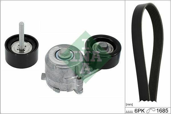 INA Timing Belt Kit - Timing Belt Tensioner Set for Opel Astra J K & Insignia A B 1.6 — Pulleys & Tensioners