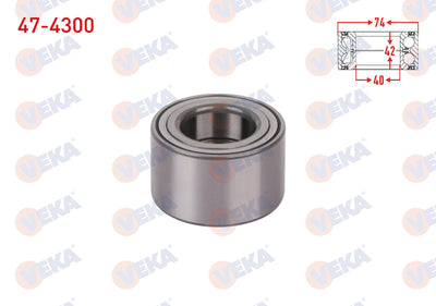Veka 47-4300 Front Wheel Bearing Left-Right 40X74x42 Toyota Corolla 1.4 D-4D-1.6i-1.4 Vvt-I-1.6 Vvt-I 2002-2 — Wheel Bearings