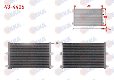Veka 43-4406 A/C Condenser Volkswagen Polo Classic (6Kv2) 1.4 M-T 1995-2001 — Condensers & Evaporators