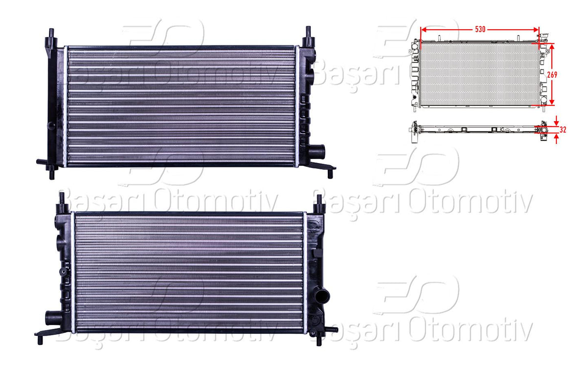 AUTOLUX 2113079-22 Su Radiator Mechanical Mt 530X269x32 Opel Corsa B Combo B 1.2 93 > — Radiators & Fans