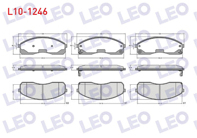 LEO L10-1246 Brake Pad with Wear Indicator Front Hyundai H100 2.5 D 1993-2004 / Kia Pregio (Tb) 2.7 D 1997-2002 — Brake Pads