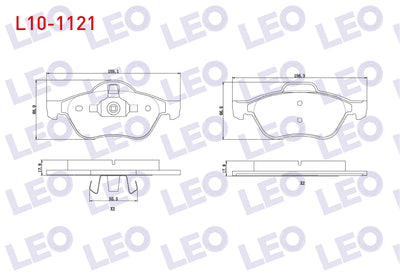 LEO L10-1121 Brake Pad Front Renault Laguna II (Bg0 / 1) 1.6i 16V 15 Rim 2001-2007 / Laguna II 1.9 dCi 15 Rim 2001-2007 / Laguna III 1.5 dCi 2007-/ Laguna III 1.6i 16V 2007-/ Laguna II 1.8i