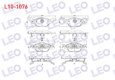 LEO L10-1076 Brake Pad Front with Wear Indicator Opel Astra G 1.2 16V 1998-2005 / Astra G 1.4 16V 1998-2005 / As — Brake Pads