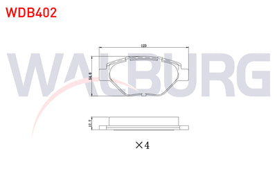 WALBURG WDB402 Brake Pad Front Renault Megane II (Bm0 / 1,Cm0 / 1) 1.4i 16V 18.30mm 2002-2008 — Brake Pads