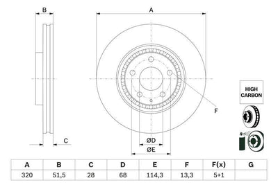BOSCH Disc Brake 0986479H02 - 18-Ma.Cx-5 — Brake Rotors & Drums