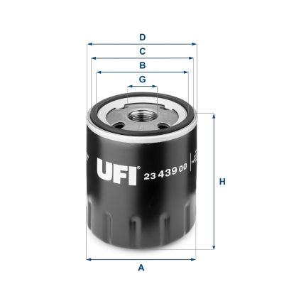 Ufi 23.439.00 Oil Filter Peugeot 206/306/307/406/407/806 Partner Berlingo C4 C5 C8 Jumpy Jumper Ducato — Oil Filters