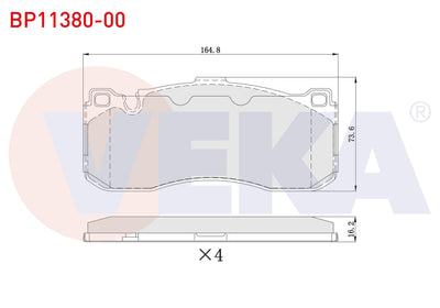 Veka BP11380-00 Brake Pad Front BMW 3 Series (E90) 2005-2011 / 1 Series (E81-E87) 2006-2011 — Brake Pads