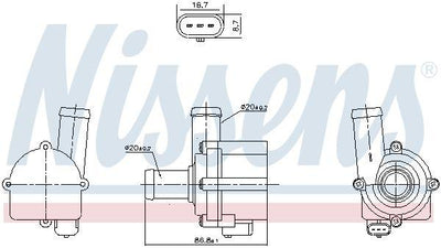 Nissens 832121 Ek Water Pump (VW Passat 13-Audi A4 13-A5 12 -) — Water Pump & Thermostat