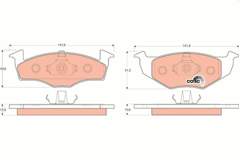 TRW GDB1306 Front Brake Pads for Golf III (1H1 & 1H5)
