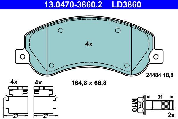ATE 13.0470-3860.2 Brake Pad Ceramic — Brake Pads
