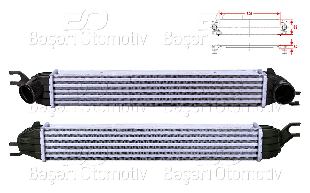 Wisco 3113811-00 Turbo Radiator (Intercooler) 540X82x64 Mini Cooper S R56 R55 Clubman R57 Convertible R58 — Radiators & Fans