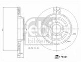FEBI BILSTEIN Rear Brake Discs 171491 - X166 12-15, W166 15-18, C292 15-19 — Brake Rotors & Drums