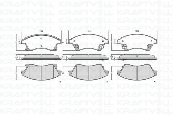 Kraftvoll 07010330 Front Brake Pad 15 Inch Astra J Cruze Aveo T300 — Brake Pads