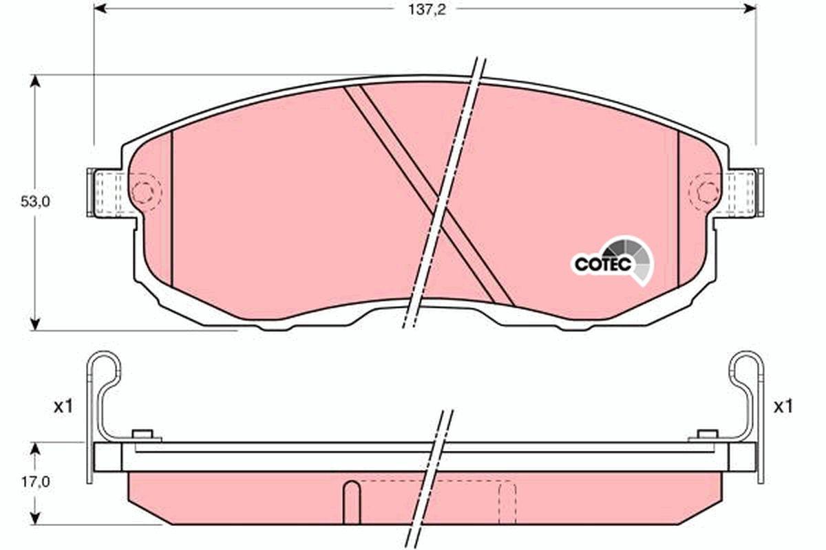 TRW GDB1003 Brake Pad Front Juke F15 1.6 DiG-T / Maxima III / Tiida / 350Z / Pulsar / Sx4 1.6 — Brake Pads