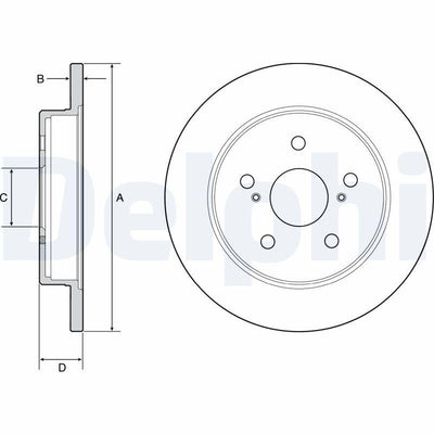 Delphi BG4928C Brake Disc Rear C-HR Corolla Cross RAV4 16-> 281mm — Brake Rotors & Drums