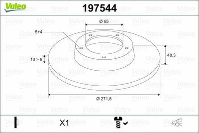 VALEO 197544 Rear Brake Disc for A3, Leon, and Octavia — Brake Rotors & Drums