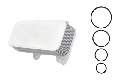 Hella 8MO366360-451 Oil Cooler Touareg Transporter T5 2.5 TDI Axd Axe Blj Bac Blk Bpd Bpe 03 > 10 — Oil System