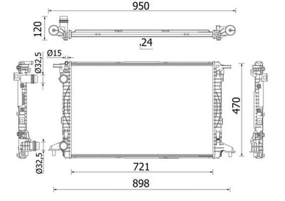 Mahle CR 2179 000S Water Radiator VW Touareg / Audi A4/A5/A6/A7/Q7 15- — Radiators & Fans