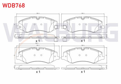 WALBURG WDB768 Brake Pad Front Land Rover Discovery IV (La) 3.0 TD 4X4 2010 — Brake Pads