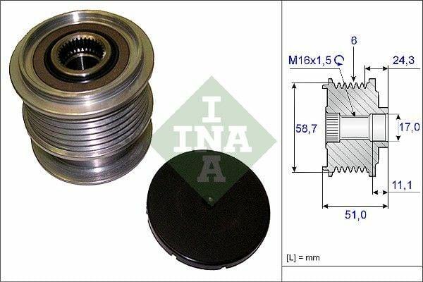 INA 535020010 Serpentine Belt Pulley - Compatible with Volvo S60, S80 and 2 more models — Belts