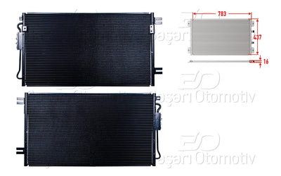 Wisco 3143456-00 A/C Condenser 783X437x16 Chrysler Voyager 2.8Crd 04-08 — Condensers & Evaporators