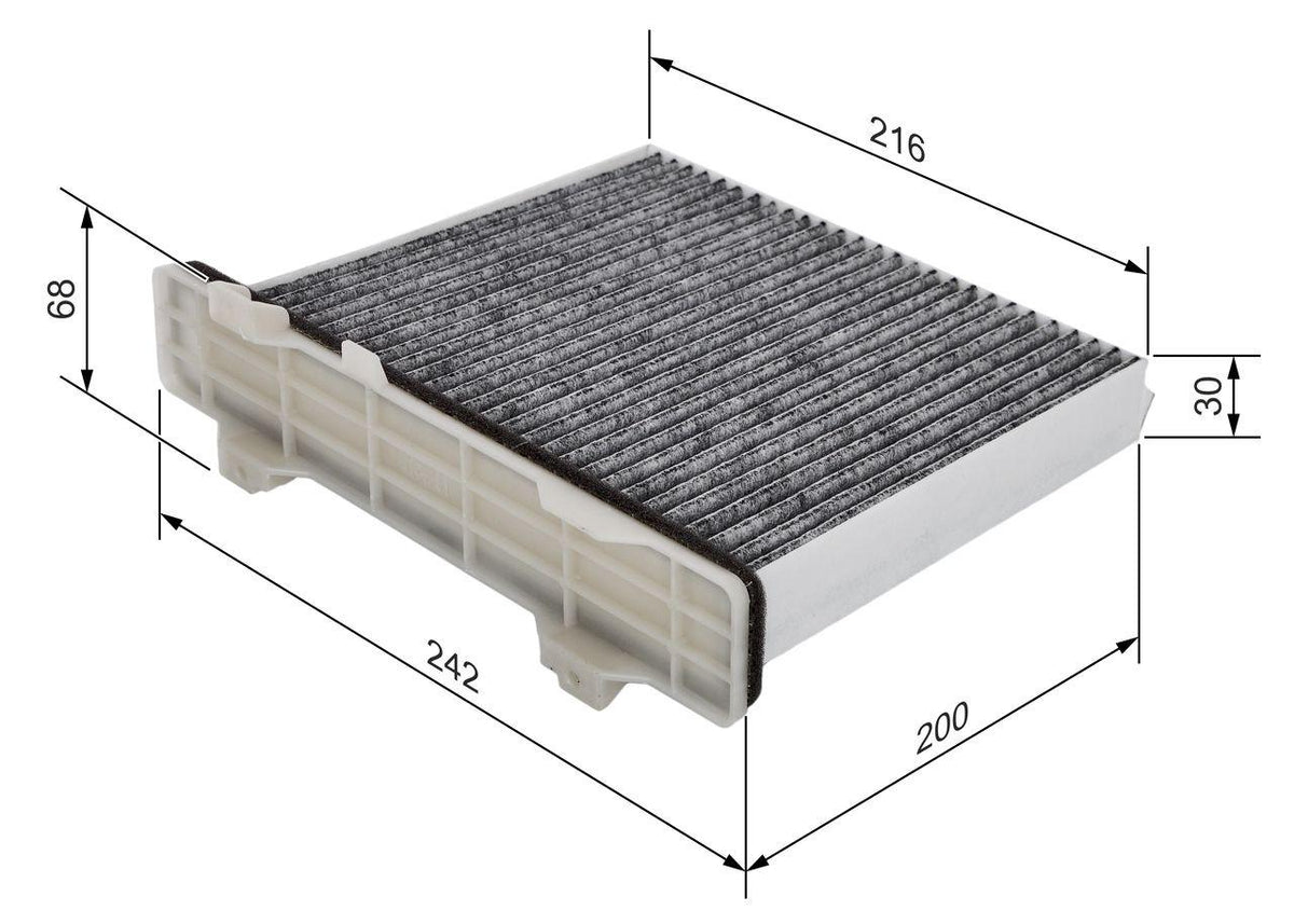 Bosch 1987432498 with Carbon Cabin Air Filter Mitsubishi Pajero III IV 2.5 TDI 3.2 Di-D 2000 — Air & Cabin Filters