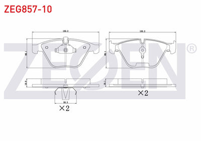 Zegen ZEG857-10 Brake Pad Front BMW 3 Series (E90) 318 i 2005-2011 / (E90) 320 i 2005-2011 / (E90) 320 D 2005-20 — Brake Pads