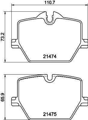 Hella 8DB355040-601 Brake Pad Rear BMW G20 G80 G28 G21 G81 18 > Z4 Roadster G29 18 > — Brake Pads