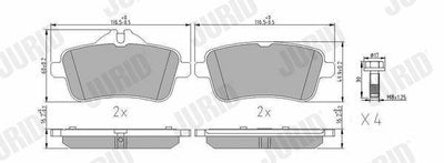 JURID 573466J Brake Pads - 166/292 Models