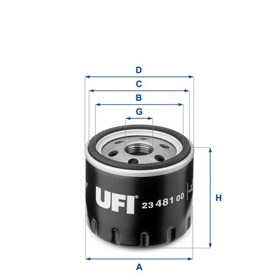 Ufi 23.481.00 Oil Filter Honda Civic 1.6 Dtec Grand Vitara 1.9 DDiS Qashqai/Juke/Clio III/Kangoo/Megane/Laguna/Trafic