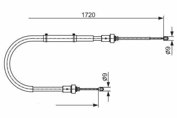 BOSCH Handbrake Cable Duster - 1720mm Length — Brake Cables & Hardware