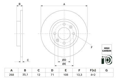 Bosch 0986479H54 Disc Rear Corsa F(E)/Mokka E 20- C4 X/208/2008/DS3 18- | Set of 2