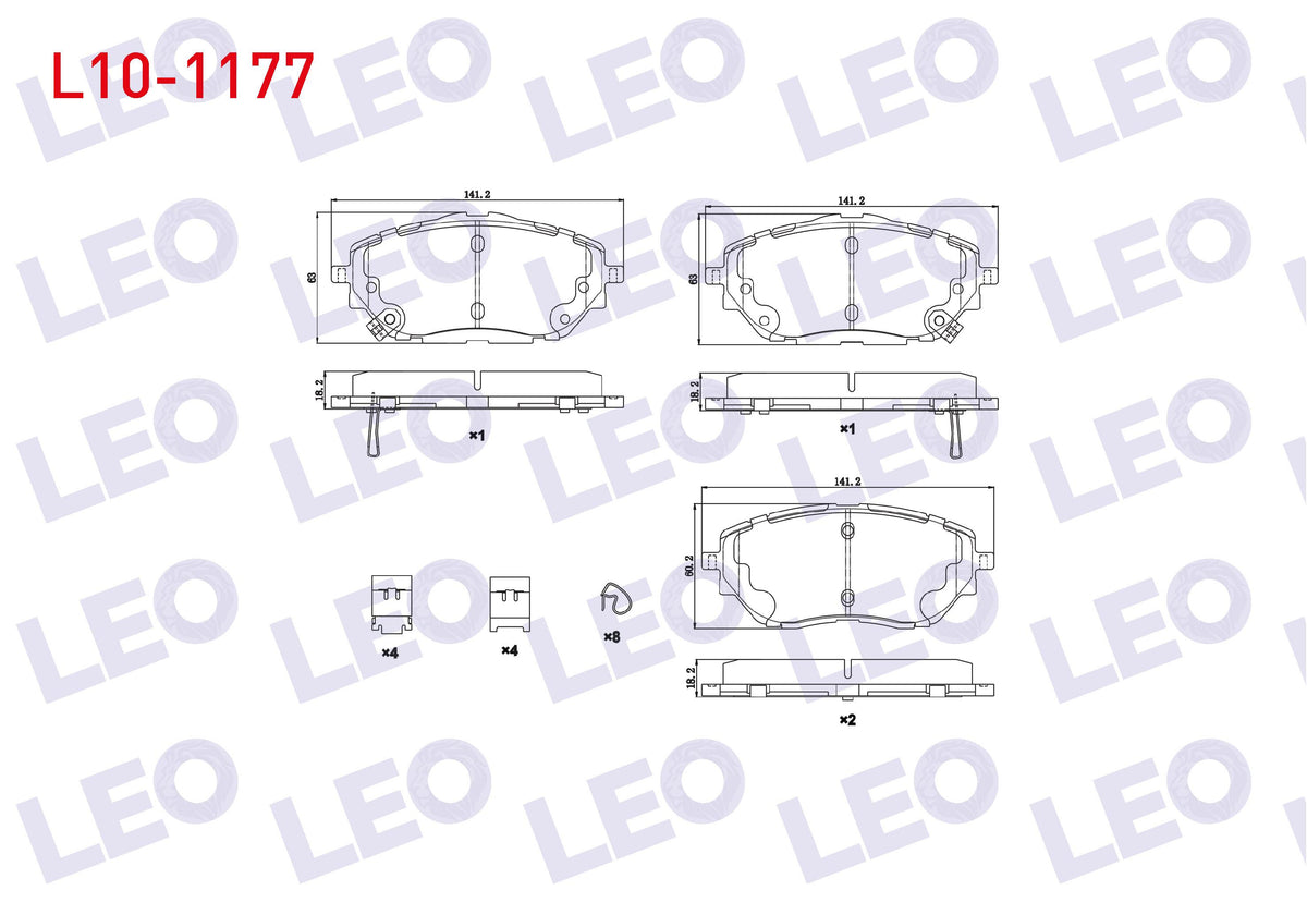 LEO L10-1177 Brake Pad with Wear Indicator Front Toyota C-Hr (_X1_) 1.8 Hybrid 2016 — Brake Pads