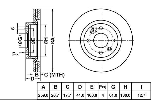 MGA 50600 Brake Disc Front Center Air Grooved Clio II Kangoo II Logan R19 1.8 Megane I Mcv Symbol Sand — Brake Rotors & Drums