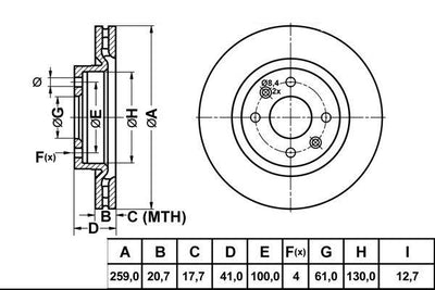 MGA 50600 Brake Disc Front Center Air Grooved Clio II Kangoo II Logan R19 1.8 Megane I Mcv Symbol Sand — Brake Rotors & Drums