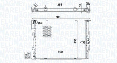 Magneti Marelli 350213160700 Water Radiator E81-E82-E87-E88-E90-E91-E92-E93-X1 E84 N45-N45n-N46-N46n 05-15 — Radiators & Fans