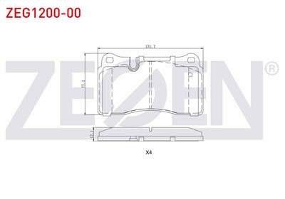 Zegen ZEG1200-00 Brake Pad Front Volkswagen Touareg 3.0 V6 TDI 2002-2010 / Touareg 3.6 V6 FSI 2002-2010 / Touare — Brake Pads