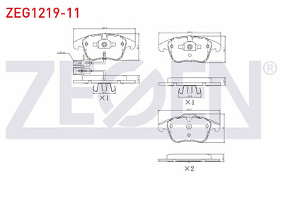 Zegen ZEG1219-11 Brake Pad Front with Connector Audi A4 (8K2, B8) 1.8 TFSI 2007-2015 / A4 (8K2 and 2 more models — Brake Pads