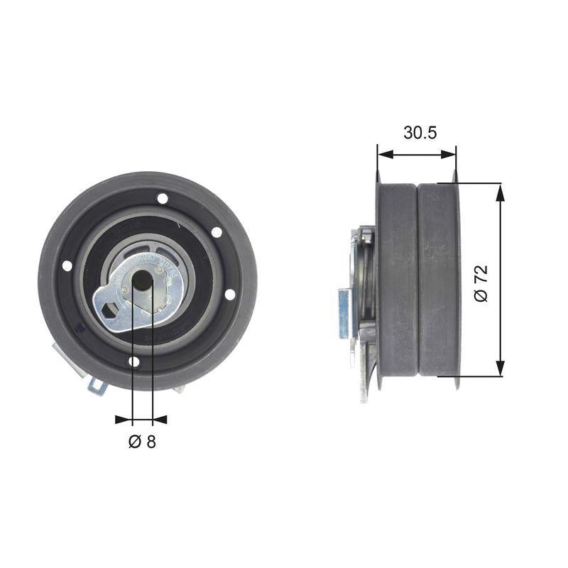 gates t43010 eccentric tensioner, gates t43010 product features GATES T43010 | Eccentric Tensioner - Essential for Car Owners & Mechanics | 2.86 in Diameter GATES T43010 | Eccentric Tensioner for Timing Belt gates, eccentric-tensioner, timing-belt, car-parts, mechanics-tools, automotive-repairs, car-owners, car-maintenance, replacement-parts, ai-generated