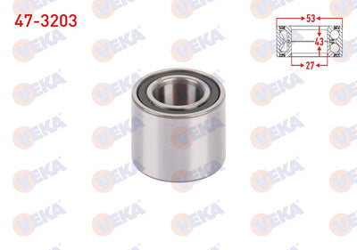 Veka 47-3203 Rear Wheel Bearing Left-Right 27X53x43 Corsa C 1.0-1.2-1.4-1.3 CDTi-1.7 CDTi 2000-2006 / Combo — Wheel Bearings