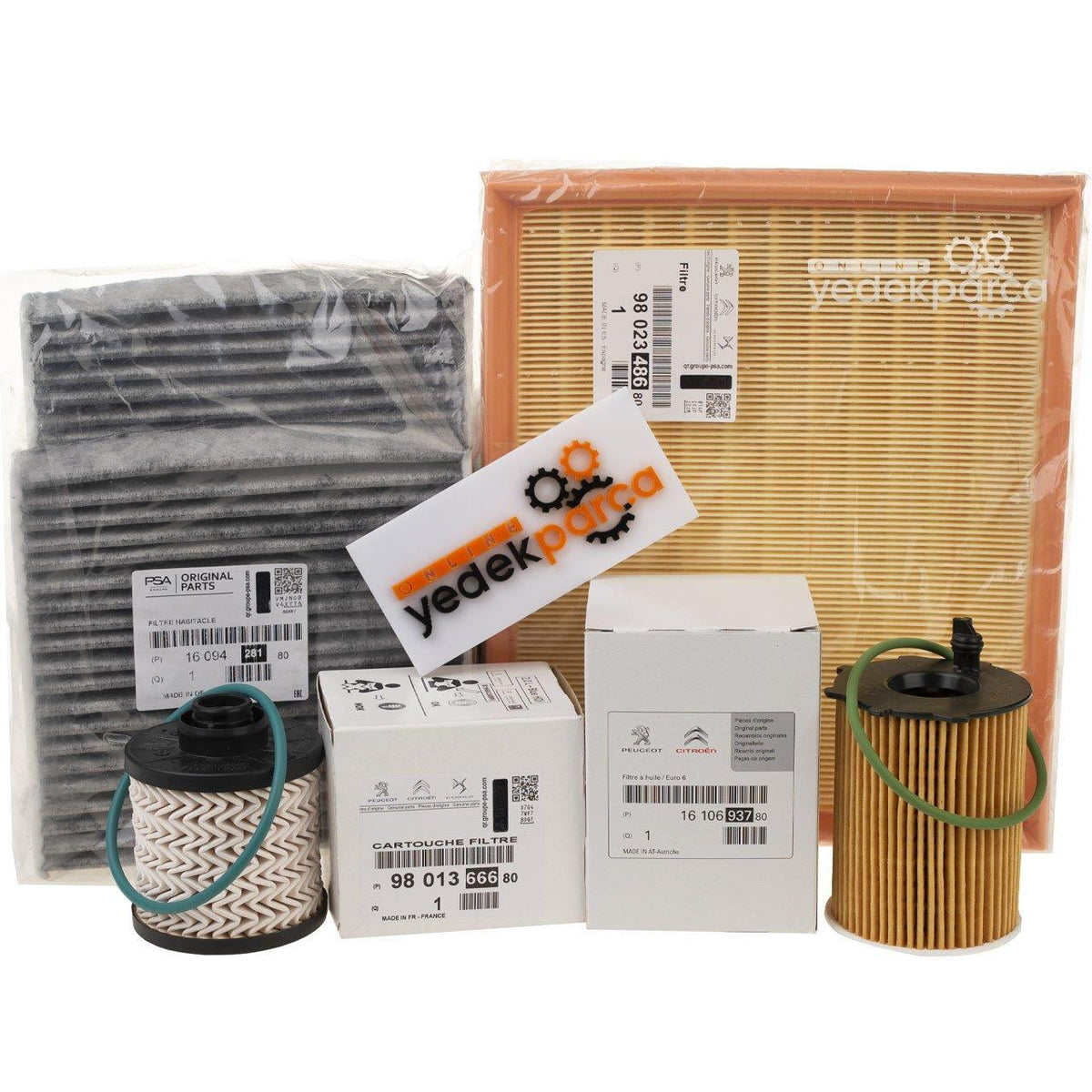 Peugeot 208 1.6 BlueHDi Periodic Oil Service Filter Set with Carbon Pollen Genu — Auto Parts Hall, Maintenance & Service Kits