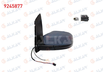 Alkar 9245877 Outer Rear View Mirror Left Primed Folding Antenlı Heated Electric 7 Pin Volkswagen Caddy 2015-2020